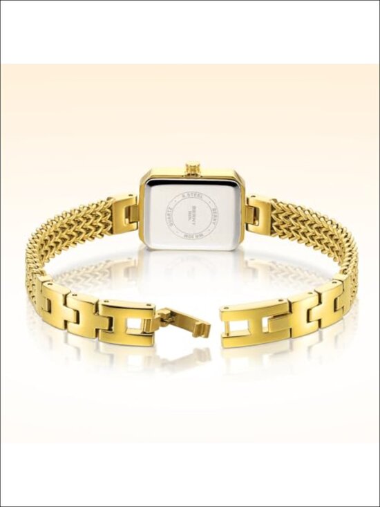 Dainty Quartz Wrist Watch and Bracelet Set - Stainless Steel, Crystal Accented, main image 4